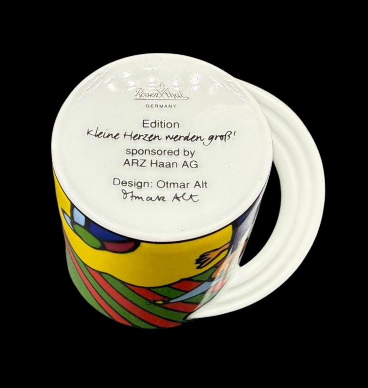Rosenthal Cupola: Kaffeebecher / Henkelbecher / Kinderbecher Edition "Kleine Herzen werden groß!"