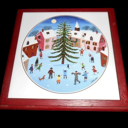 Villeroy & Boch Naif Christmas: Untersetzer / Fliese mit Holzumrandung (7120739336329)
