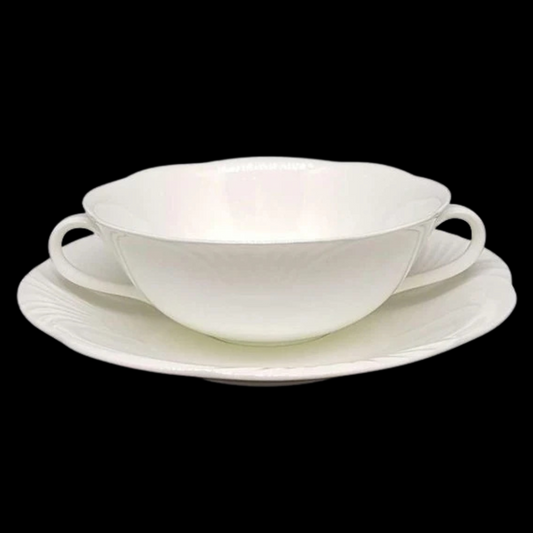 Villeroy & Boch Arco Weiss: Suppentasse mit Unterteller - neu (7121047126153)