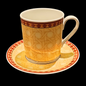 Villeroy & Boch Switch Plantation: Henkelbecher / Kaffeebecher mit Unterteller Safran (14957804028228)