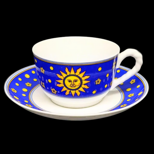 Villeroy & Boch Paloma Picasso Sun Moon and Stars: Teetasse mit Ut blau - neuwertig (7120726032521)
