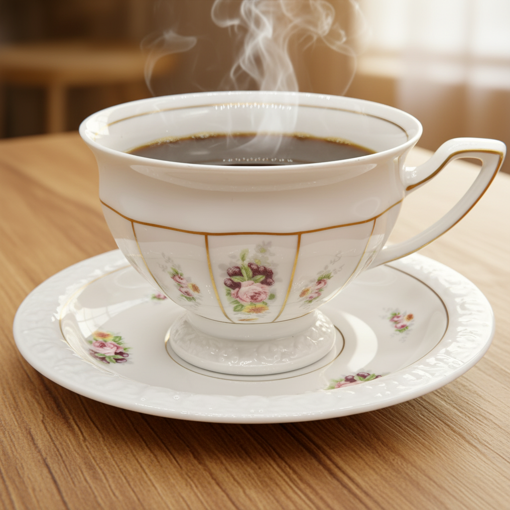 Rosenthal Classic Maria Poesie: Kaffeetasse / Tasse mit Unterteller (geschlossener Fuß)