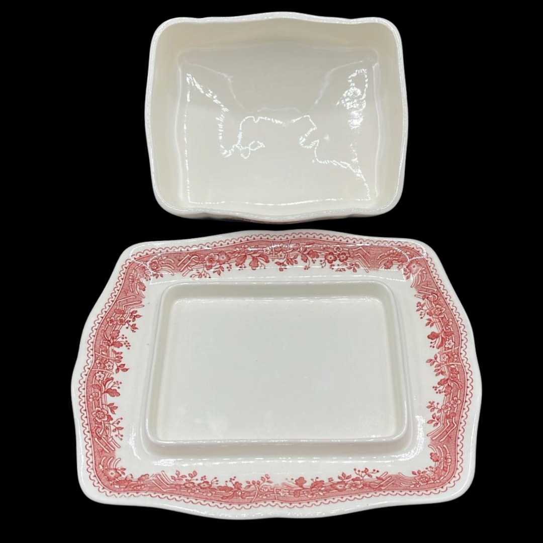 Villeroy & Boch Burgenland rot: Butterdose, zweiteilig (7120826925193)