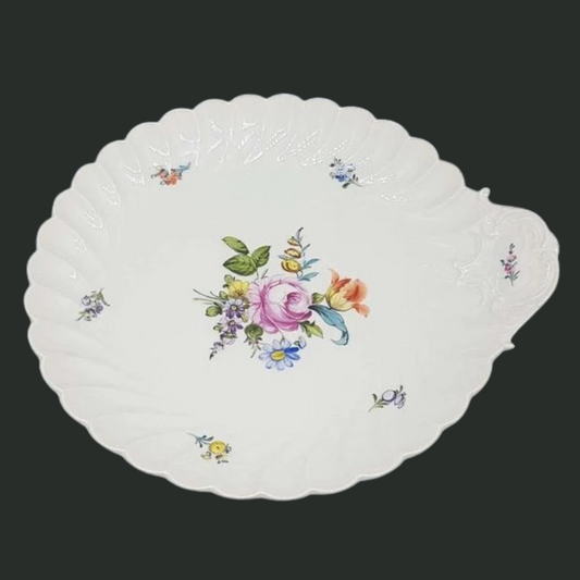 Nymphenburg Welle gerippt: Griffschale / Schale ca 26 cm (7121050861705)