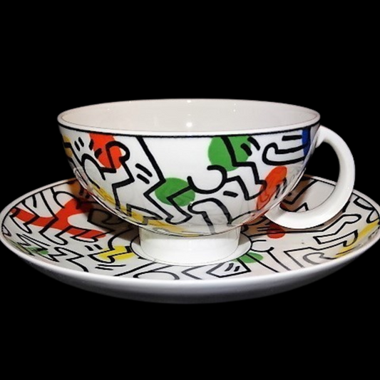 Villeroy & Boch Keith Haring Spirit of Art: Teetasse / Tasse mit Unterteller (7120814473353)