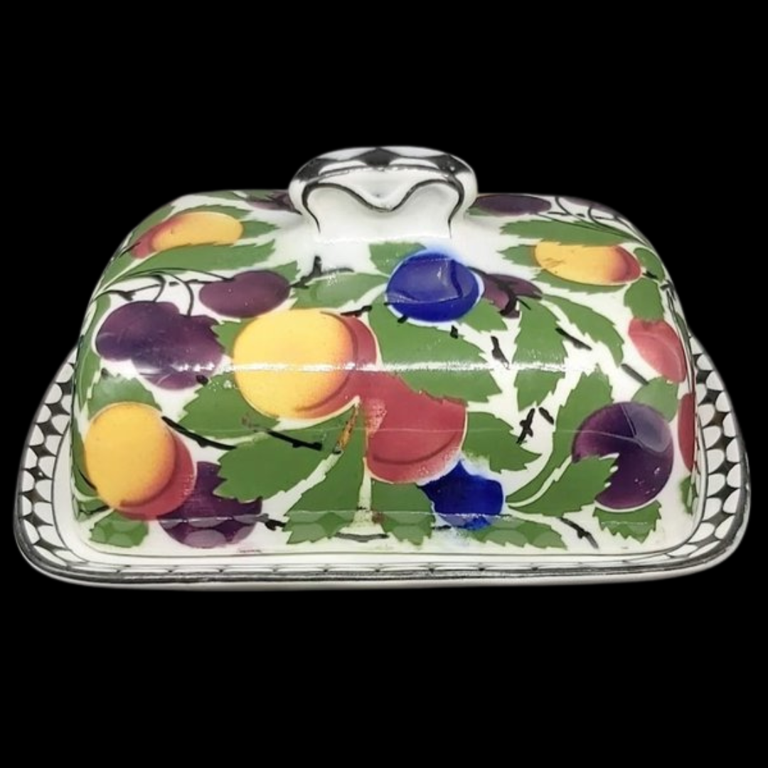 Villeroy & Boch Wallerfangen: Butterdose mit Pflaumendekor / Früchtedekor (7120703193225)