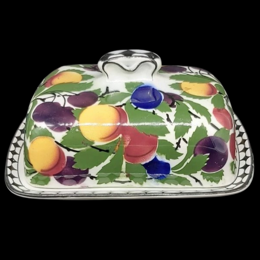 Villeroy & Boch Wallerfangen: Butterdose mit Pflaumendekor / Früchtedekor (7120703193225)