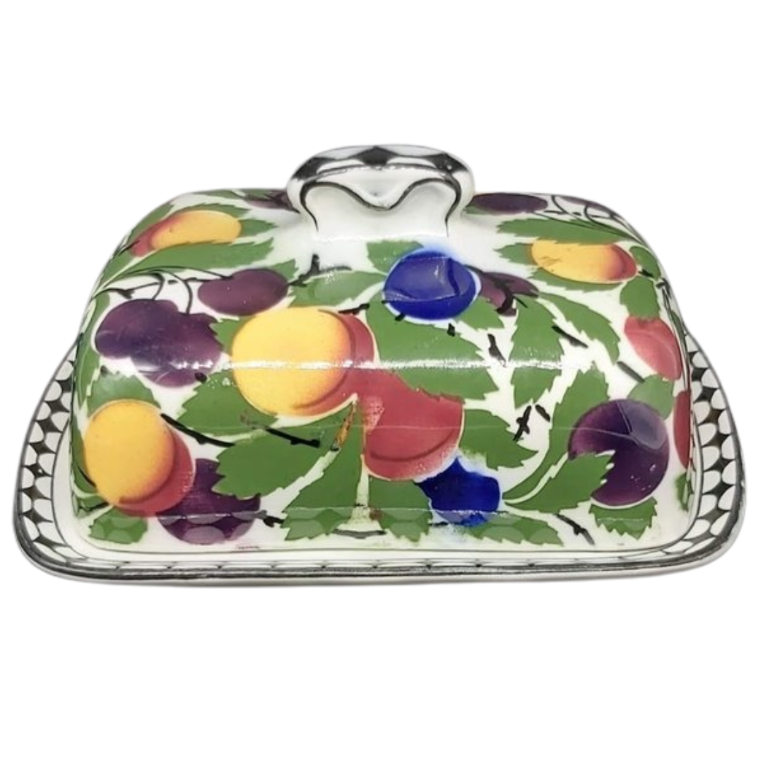 Villeroy & Boch Wallerfangen: Butterdose mit Pflaumendekor / Früchtedekor (7120703193225)