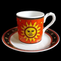 Villeroy & Boch Sun, Moon and Stars: Mokkatasse / Tasse mit Unterteller rot (7120880369801)