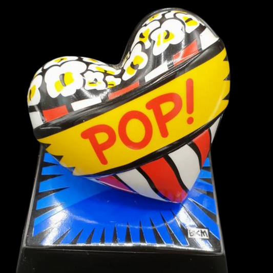 Goebel Porzellan Artis Orbis Burton Morris: Figur Love Pop Blau Herz - OVP (7120929816713)