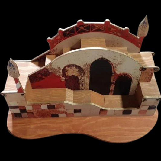 Goebel Rosina Wachtmeister: Katzenhaus aus Holz Ponte Veneciano  - ca 41 cm lang (7121071276169)