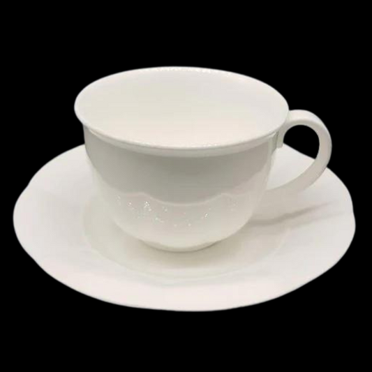 Villeroy & Boch Damasco weiß: Kaffeetasse / Teetasse / Tasse mit Unterteller (7120876077193)