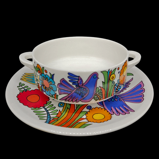 Villeroy & Boch Acapulco: Suppentasse mit Unterteller - gebraucht (8778488906052)