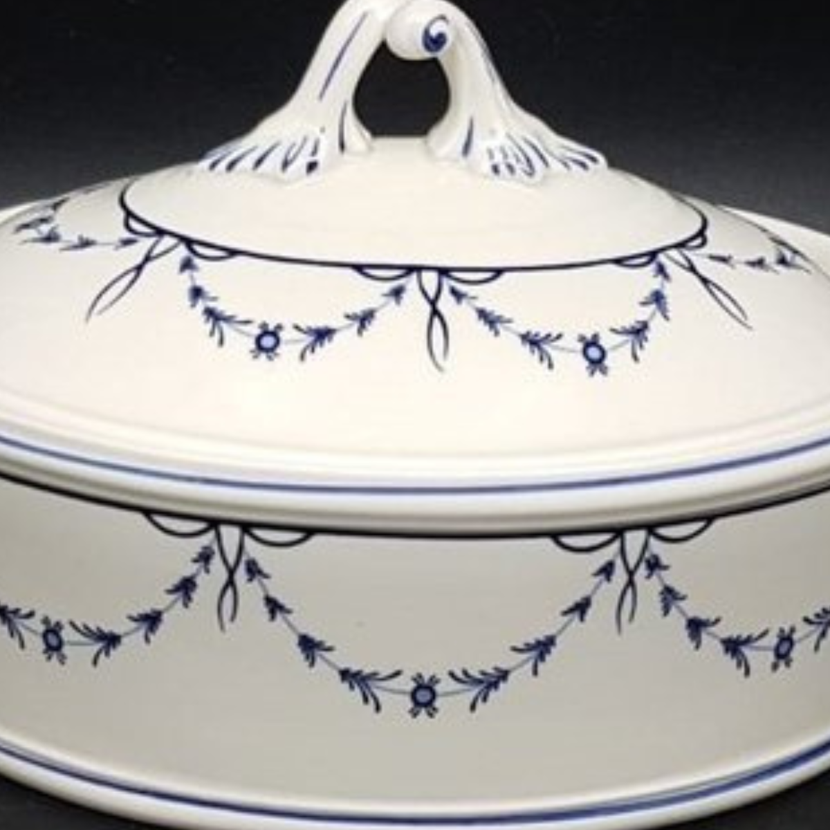 Villeroy & Boch Alt Luxemburg Vieux Septfontaines: Terrine, weiß - blau (7121030250633)