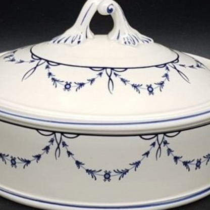 Villeroy & Boch Alt Luxemburg Vieux Septfontaines: Terrine, weiß - blau (7121030250633)