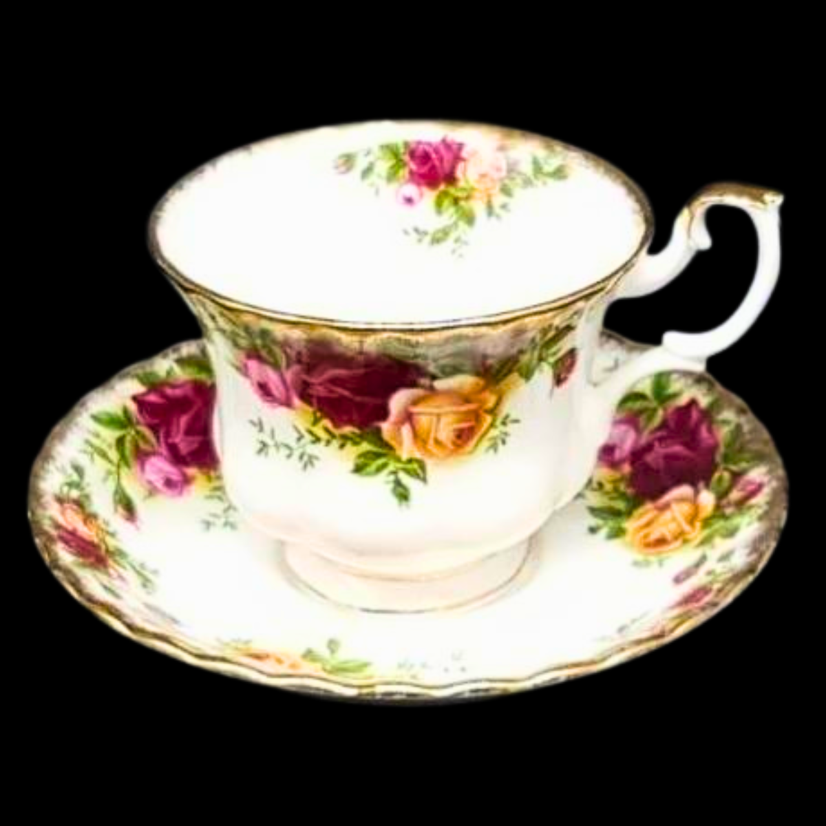 Royal Albert Old Country Roses: Kaffeetasse / Tasse mit Unterteller (7120974053513)