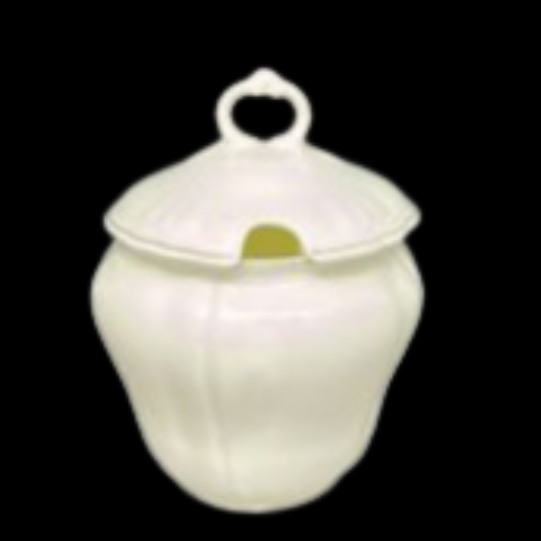 Villeroy & Boch: Senfdöschen / Senftopf / Senftöpfchen mit Deckel, weiß (8538984120644)