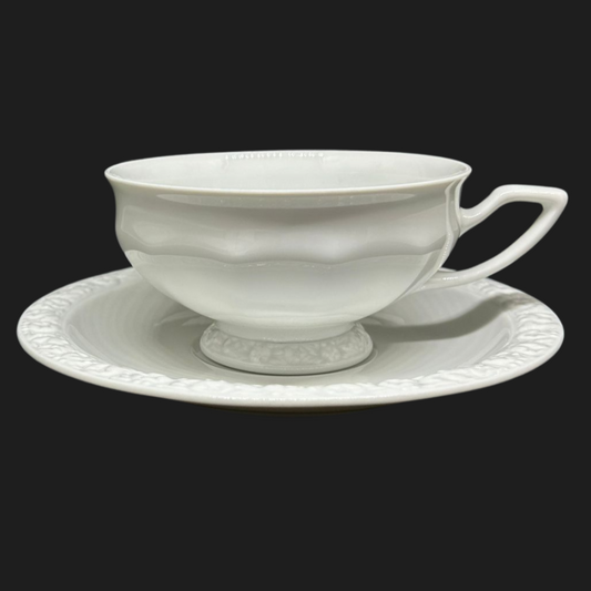 Rosenthal Classic Maria weiß: Teetasse / Tasse mit Unterteller (8943921660228)