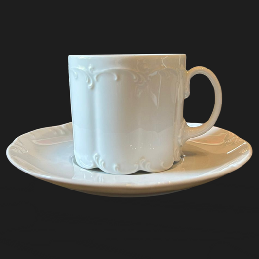 Rosenthal Monbijou Classic Rose weiß: Henkelbecher/ Tasse mit Unterteller (8978730680644)