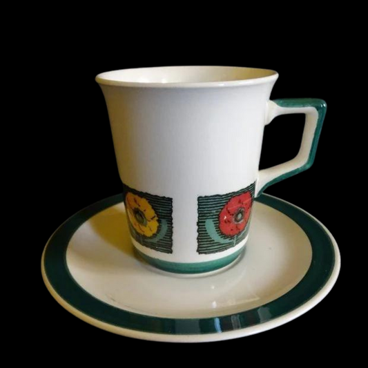 Villeroy & Boch Flora (alt): Kaffeetasse mit Unterteller (7120745824393)