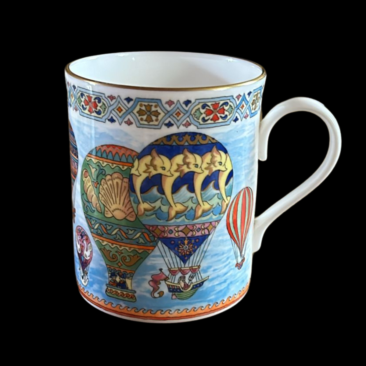 Royal Worcester: Henkelbecher / Kaffeebecher -Flights of Fancy (9364832911684)