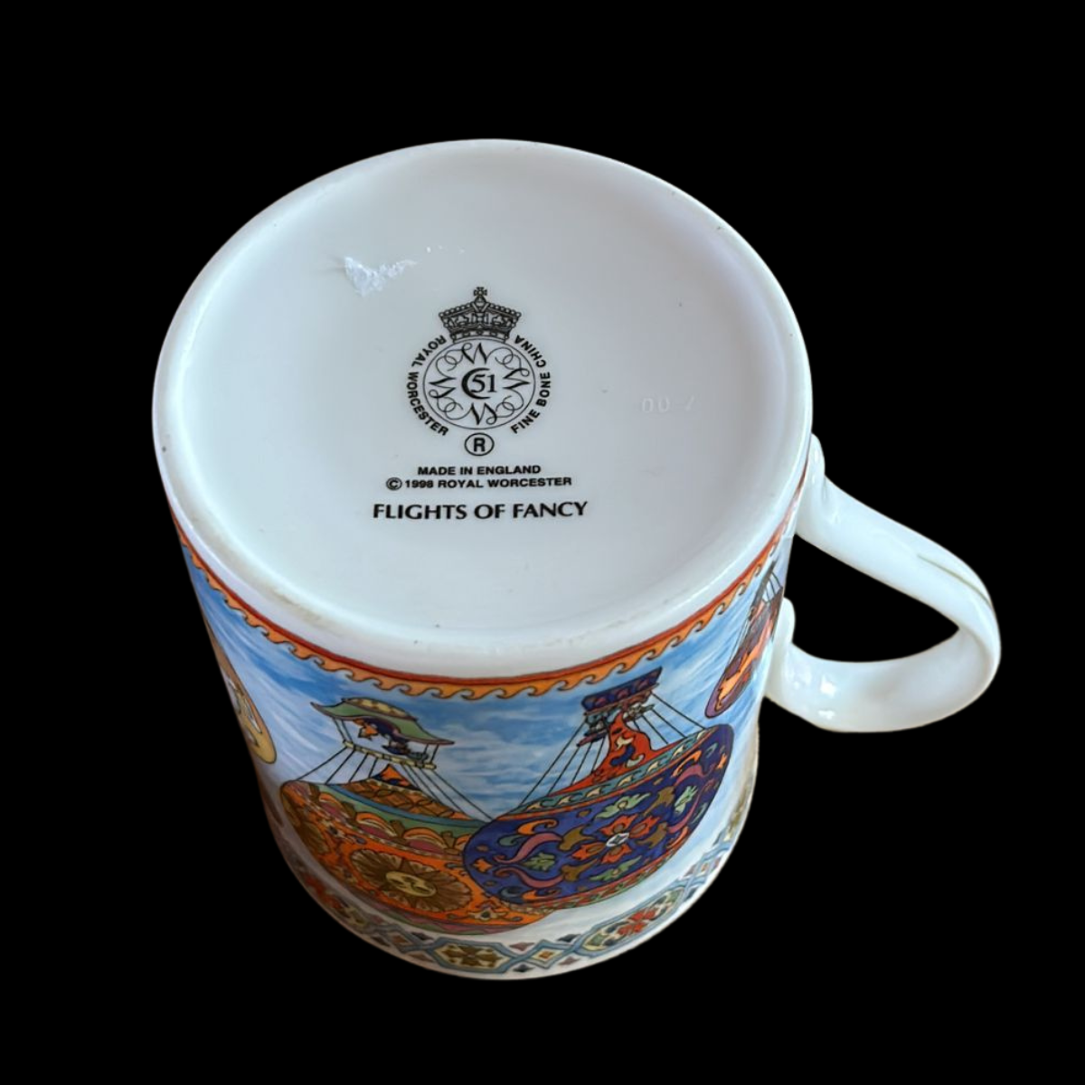 Royal Worcester: Henkelbecher / Kaffeebecher -Flights of Fancy (9364832911684)