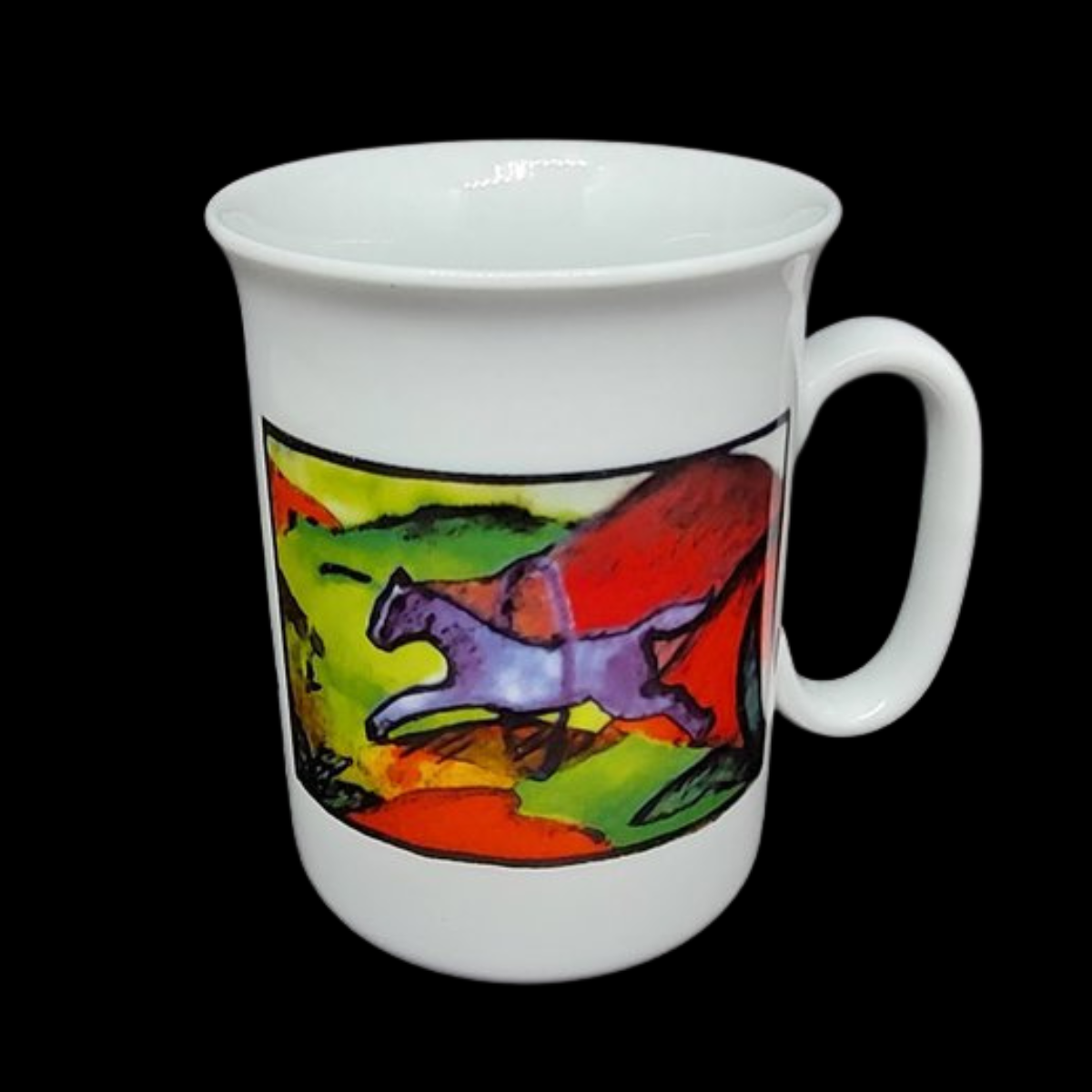 Villeroy & Boch Luxembourg: Henkelbecher / Kaffeebecher "Blaues Pferd" - neu (7120946495625)