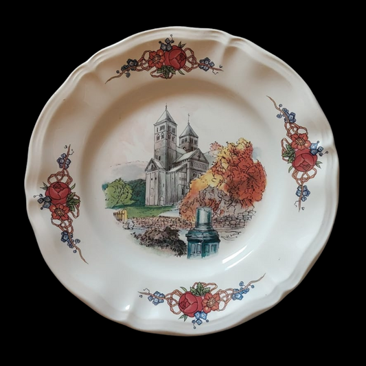Sarreguemines Obernai France: Brotteller / Kleiner Teller - Schloss 16,5 cm (9404025864516)