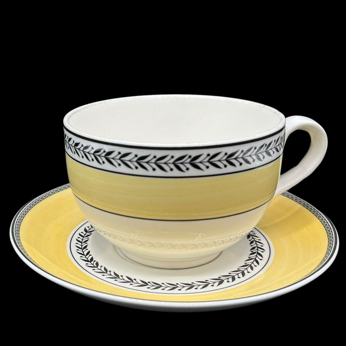 Villeroy & Boch Audun Fleur: Jumbotasse / Frühstückstasse mit Unterteller (9430342500676)