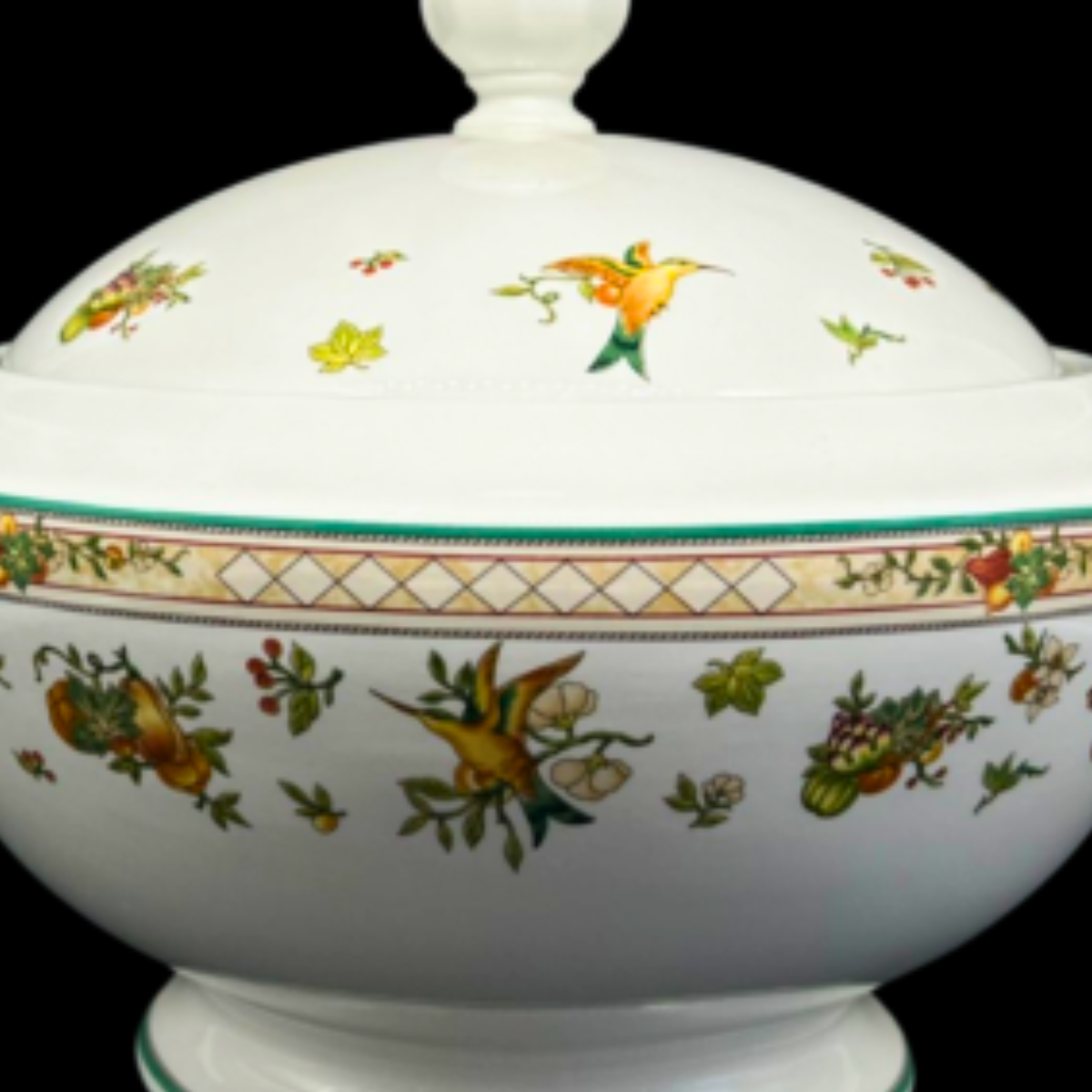 Villeroy & Boch Golden Birds: Terrine / Suppenterrine / Schüssel mit Deckel - groß (9450051436868)