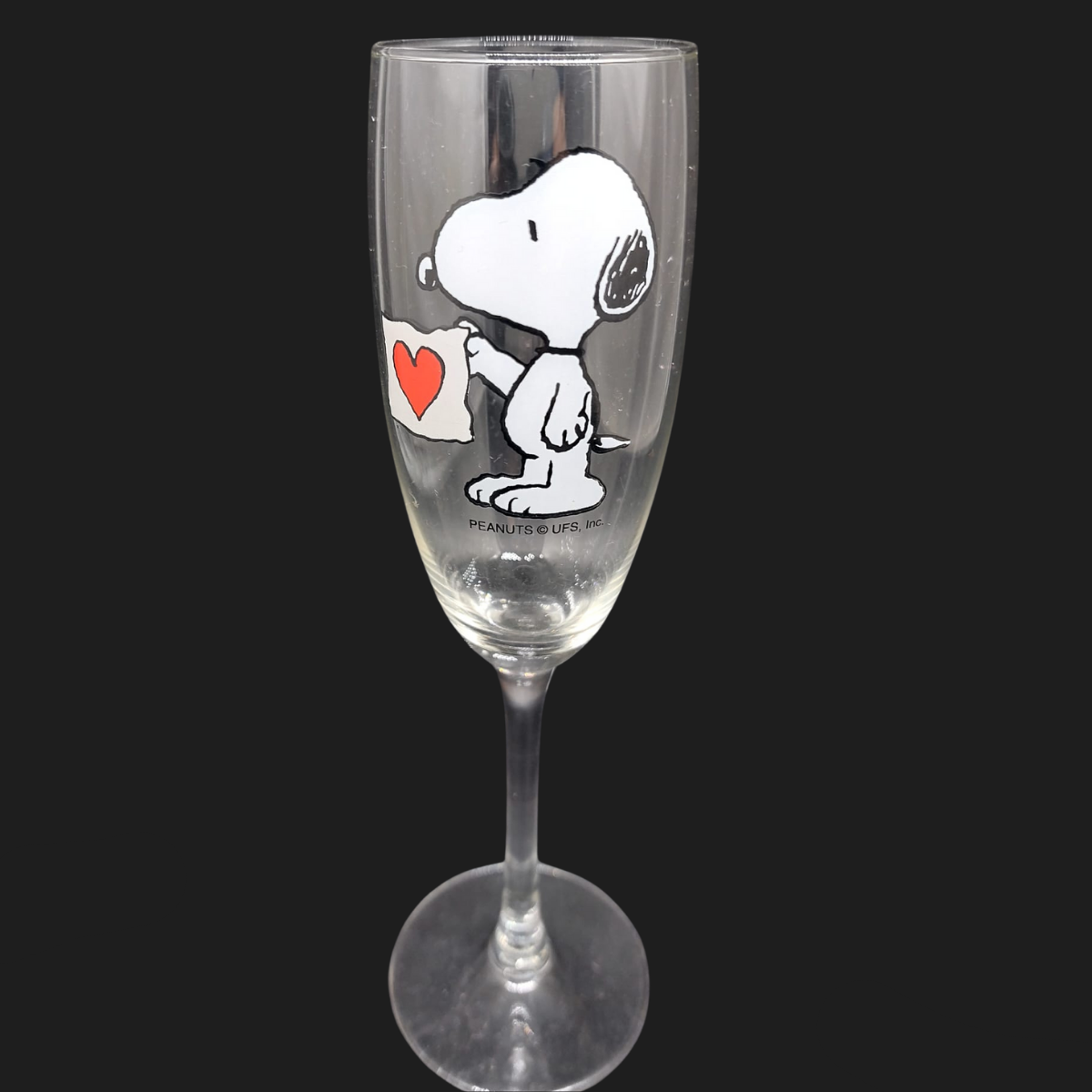 Sieger Design United Labels Flower Strip - Peanuts Best of Snoopy: Glas / Sektglas Pink Love (8984689017156)