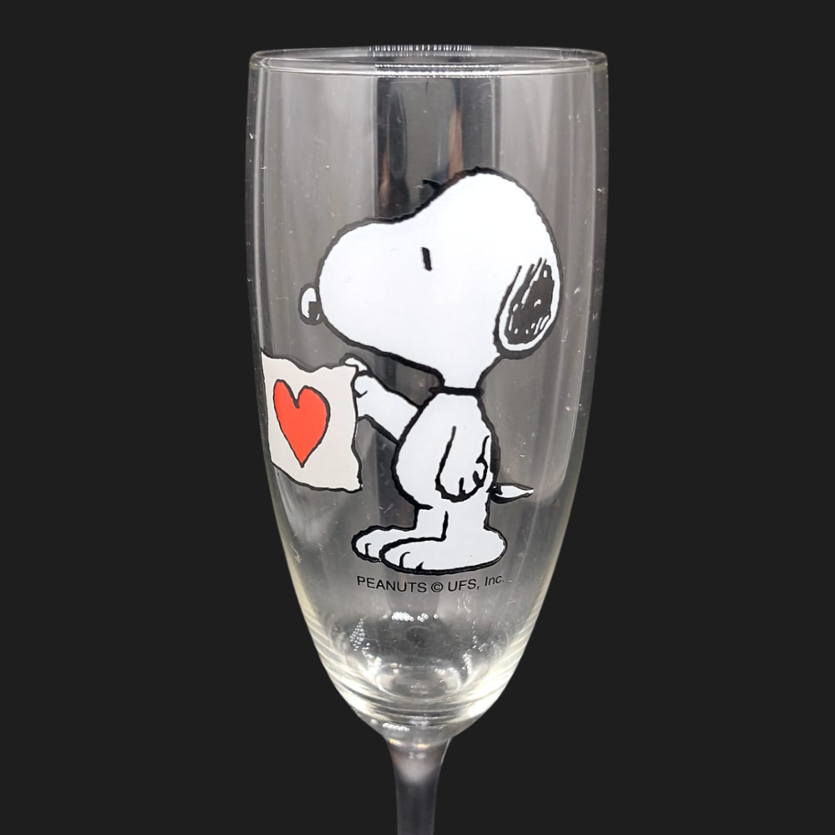 Sieger Design United Labels Flower Strip - Peanuts Best of Snoopy: Glas / Sektglas Pink Love (8984689017156)