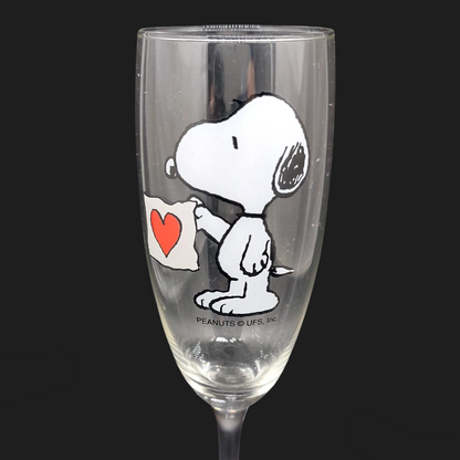Sieger Design United Labels Flower Strip - Peanuts Best of Snoopy: Glas / Sektglas Pink Love (8984689017156)