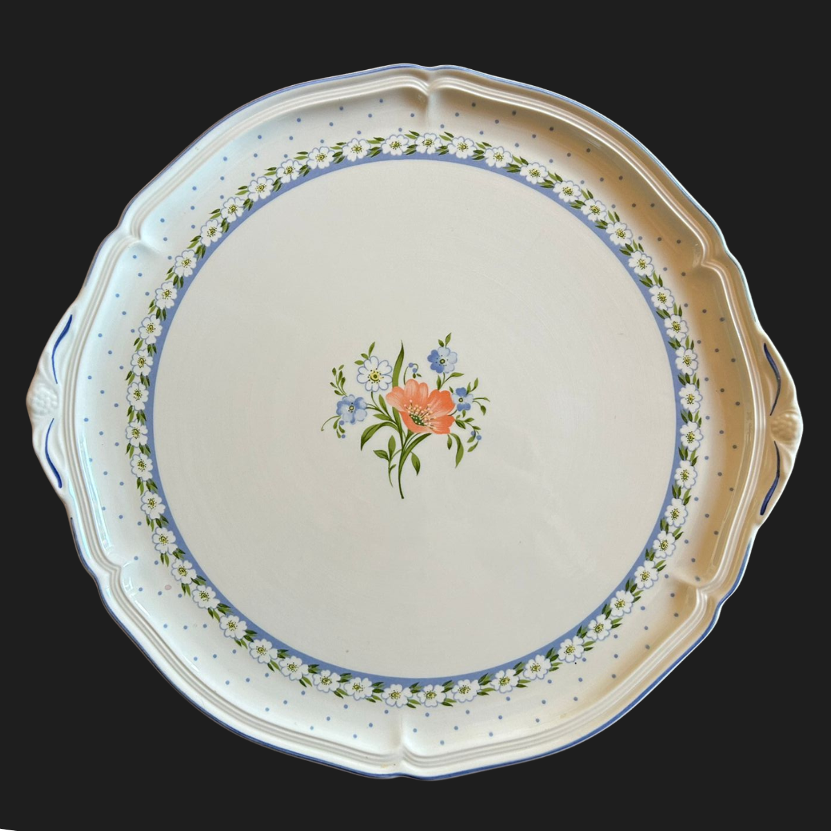 Villeroy & Boch Romantica: Kuchenplatte / Tortenplatte mit Griffen (8909467648324)