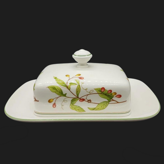 Villeroy & Boch: Butterdose, zweiteilig - mit Pflanzen - neu (7120973889673)