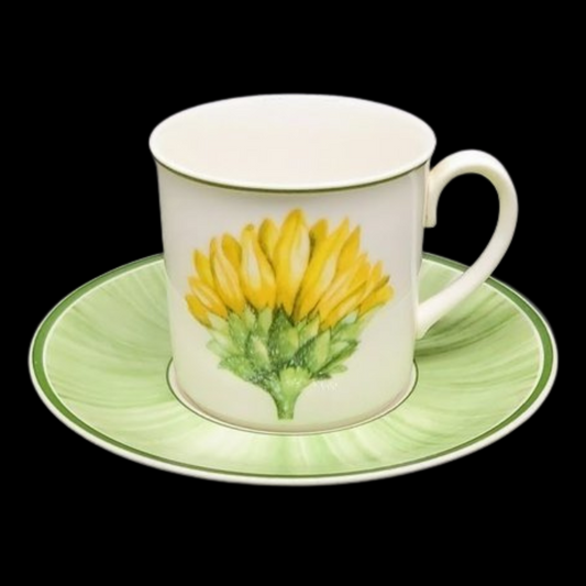 Villeroy & Boch Flora: Kaffeetasse / Tasse mit Unterteller - Tournesol (7120982671497)