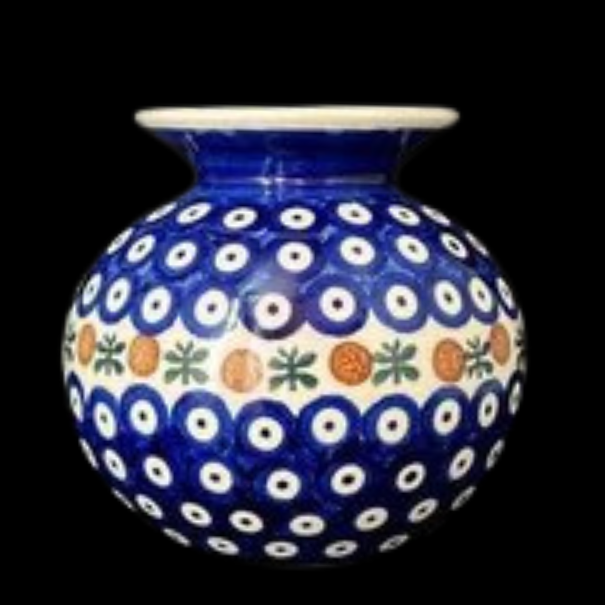 Bunzlau: Vase / Blumenvase, bauchig - 12 cm (8732579889476)