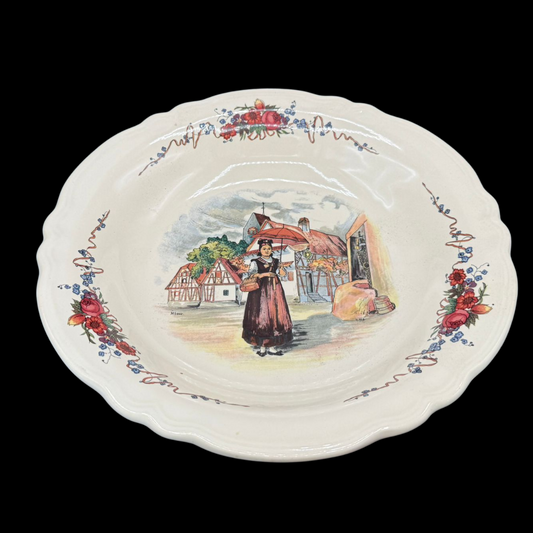 Sarreguemines Obernai France: Schale / Schüssel , rund - 32 cm (7120713646217)