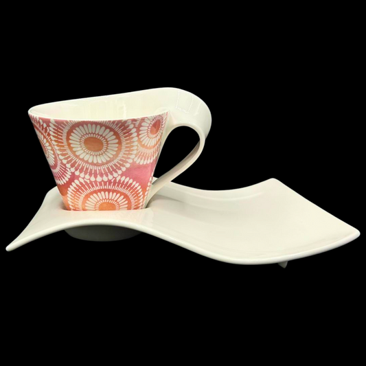 Villeroy & Boch New Wave: Jumbotasse / Cappuccinotasse mit Partyplate - Mombasa (8819652067652)