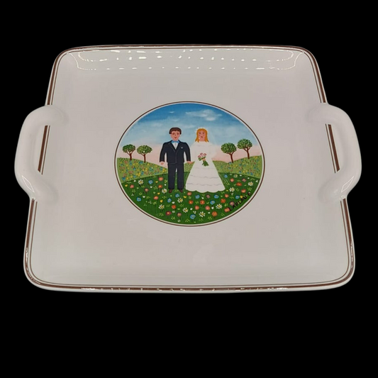 Villeroy & Boch Naif Wedding: Gebäckplatte / Platte mit Griffen (7121105256585)