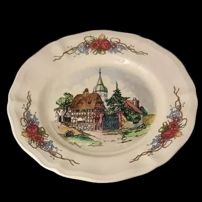 Sarreguemines Obernai France: Kuchenteller / Frühstücksteller - Zwiebelturm - gebraucht (15239166656836)