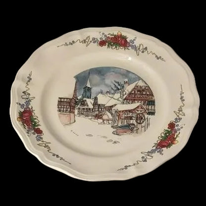Sarreguemines Obernai France: Speiseteller / flacher Teller - Schnee