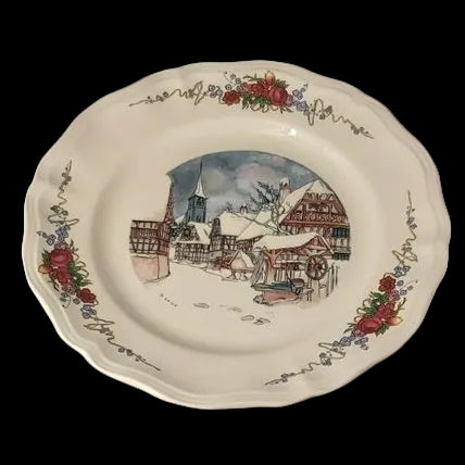 Sarreguemines Obernai France: Speiseteller / flacher Teller - Schnee