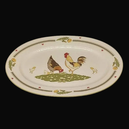 Pfalzkeramik Glückliche Hühner: Fleischplatte / ovale Platte