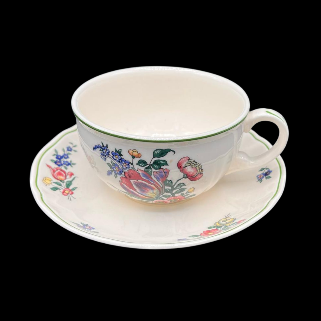 Villeroy & Boch Alt Strassburg: Teetasse / Tasse hoch mit Unterteller Tulpe (7120904093833)