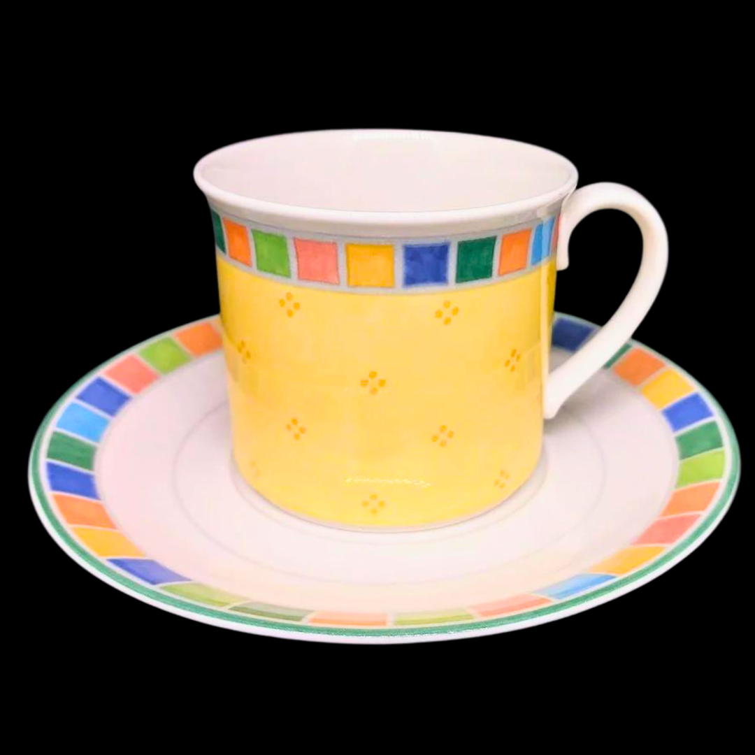 Villeroy & Boch Twist Alea Limone: Frühstückstasse / Tasse mit Unterteller (7120900194441)