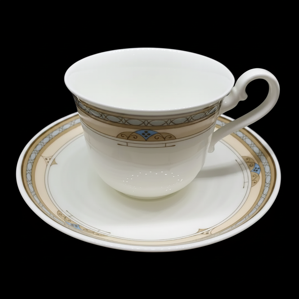 Villeroy & Boch / Heinrich Cavalier: Kaffeetasse / Tasse mit Unterteller - neuwertig