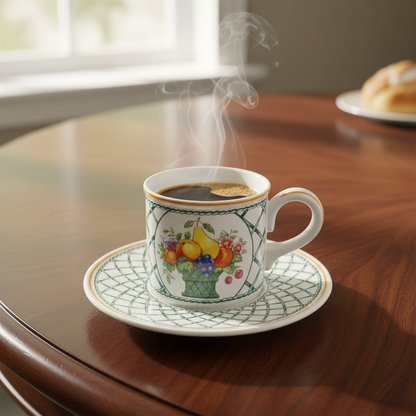 Villeroy & Boch Basket: Mokkatasse / Espressotasse mit Unterteller