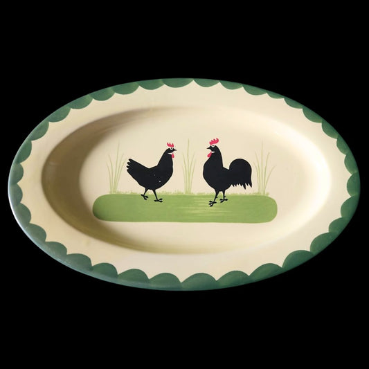 Zeller Keramik Hahn und Henne: Fleischplatte / Platte