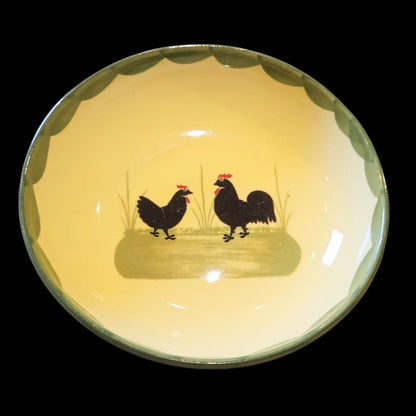 Zeller Keramik Hahn und Henne: Schale / Müslischale / Schüsselchen, rund
